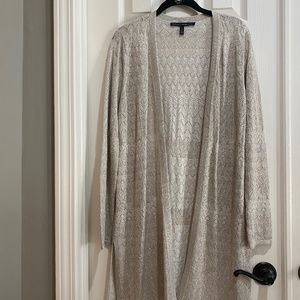 WHBM "NEW w/o Tags" - Long Metallic Gold Cardigan
